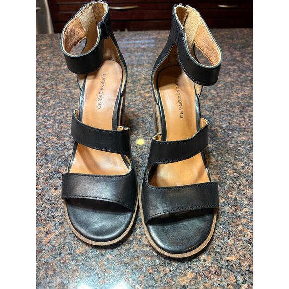 Lucky Brand Women's Valka Ankle Strap Block Heel Sandal Size 8.5 - Picture 4 of 12
